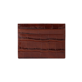 red leather card holder haven slim italian crocodile pattern wallet men wide view