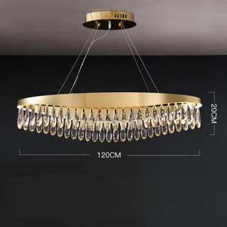 Height Adjustable Chandelier – Luxury Crystal Pendant Light With Energy Efficient LED