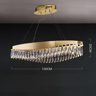 Height Adjustable Chandelier – Luxury Crystal Pendant Light With Energy Efficient LED