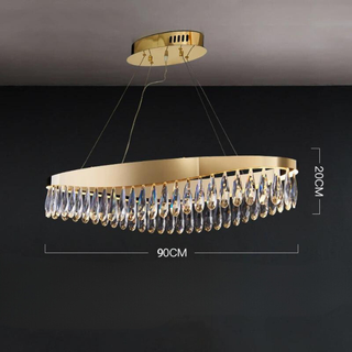 Height Adjustable Chandelier – Luxury Crystal Pendant Light With Energy Efficient LED