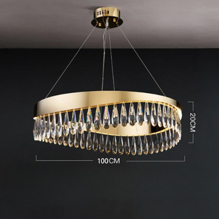 Height Adjustable Chandelier – Luxury Crystal Pendant Light With Energy Efficient LED