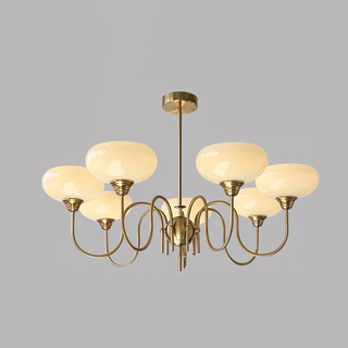 Creamy vintage chandelier persimmon glass mid century ceiling