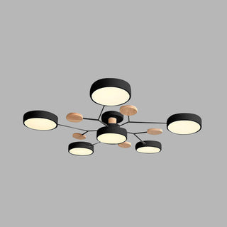 Chandelier adjustable multi-arm LED ceiling close-up view