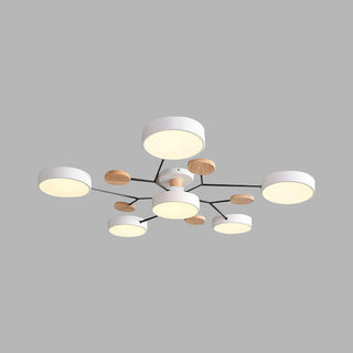 Semi flush LED iron ceiling chandelier acrylic close-up