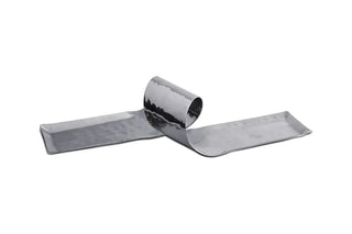compact serving tray rikan stainless steel wave design platter front view