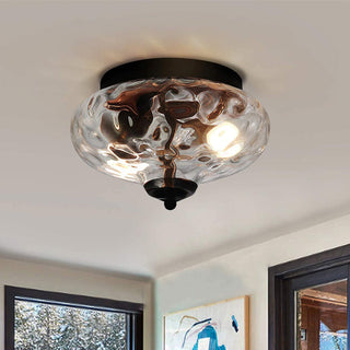 Farmhouse ceiling light 2-light glass shade – iron frame