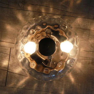 Farmhouse iron frame ceiling light – 2-light glass shade