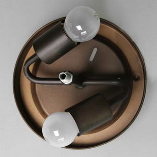 Glass shade farmhouse ceiling fixture – 2-light iron frame
