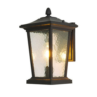 Farmhouse outdoor wall light on exterior — waterproof glass shade