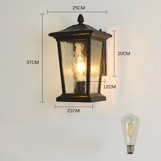 Waterproof farmhouse wall lamp angle view — glass aluminum sconce