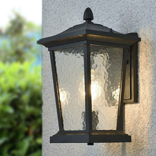 Aluminum farmhouse wall sconce waterproof — glass shade outdoor lamp