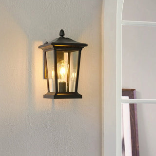 Farmhouse outdoor wall light illuminated — waterproof glass aluminum