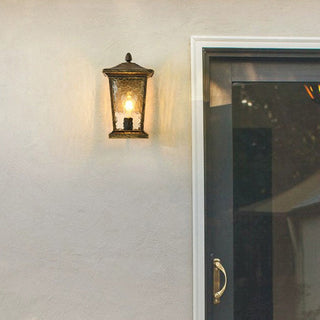 Waterproof farmhouse glass wall lamp — aluminum frame outdoor sconce