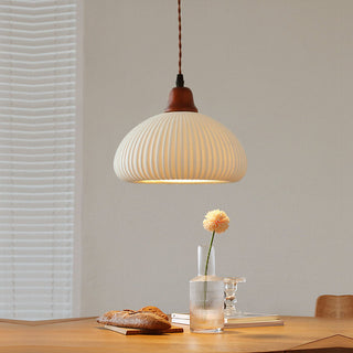 Nordic ceramic pendant lamp — white vintage design