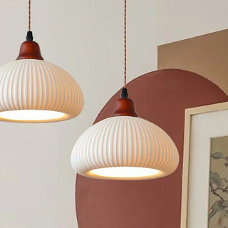 Suspension Vintage en Céramique - Lampe en Céramique Blanche Nordique pour Éclairage de Salle à Manger