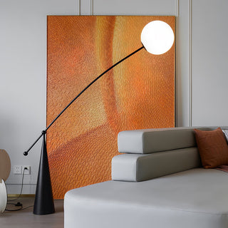 Minimalist designer iron floor lamp wide — E27 warm