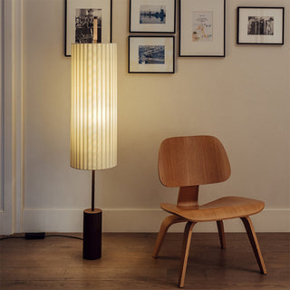 Japanese fabric floor lamp front — modern minimalist soft