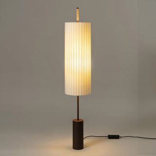 Japanese minimalist lamp close-up — fabric soft shade detail