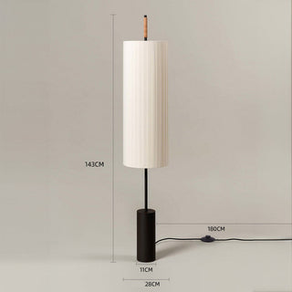 Japanese minimalist lamp detail — fabric soft warm texture