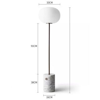 Marble brass glass globe lamp — modern iron frame