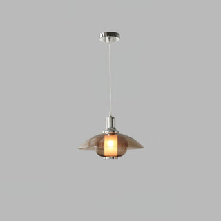 Nordic glass pendant from above — clear iron adjustable ceiling lamp