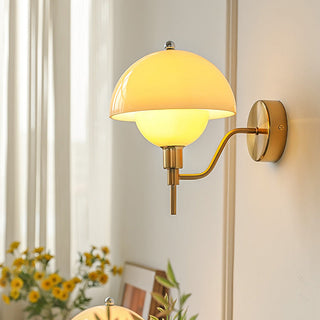 Elegant glass French mushroom wall sconce — soft diffused lamp