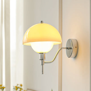French mushroom elegant glass wall sconce — soft diffused light