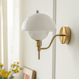French mushroom wall lamp elegant glass — soft diffused glow sconce