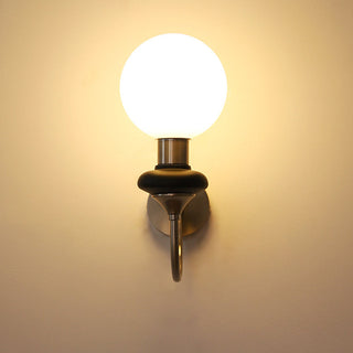 Applique Murale Rétro Française – Luminaire Vintage 1 Lumière avec Abat-jour en Verre et Douille E27