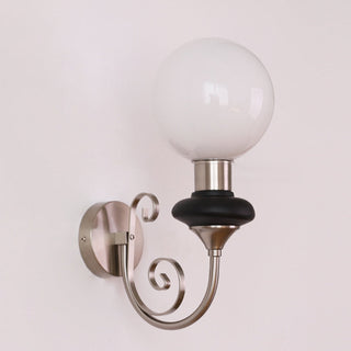 Applique Murale Rétro Française – Luminaire Vintage 1 Lumière avec Abat-jour en Verre et Douille E27
