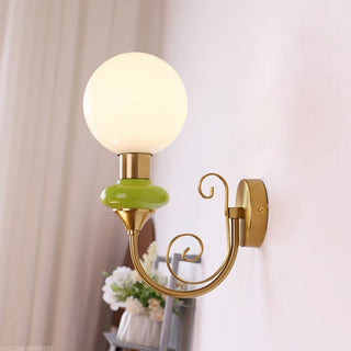 French vintage glass wall sconce ambient — retro interior lamp