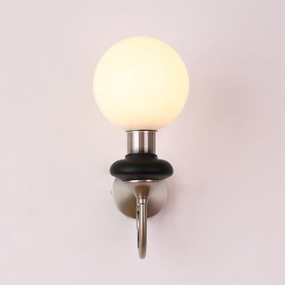 Applique Murale Rétro Française – Luminaire Vintage 1 Lumière avec Abat-jour en Verre et Douille E27