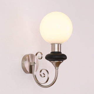 Applique Murale Rétro Française – Luminaire Vintage 1 Lumière avec Abat-jour en Verre et Douille E27