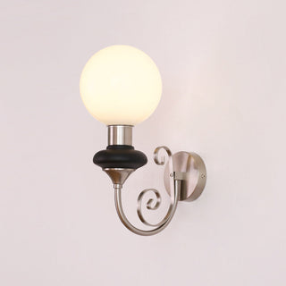 Vintage French wall light with glass shade — retro E27 sconce