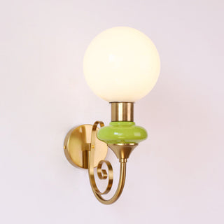 French vintage wall sconce detail — glass shade E27 lamp