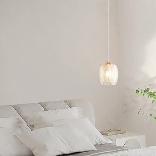 Feather pendant detail — French elegant glass ceiling fixture