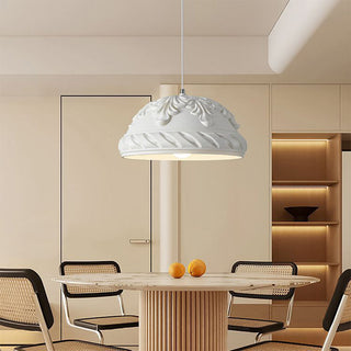 French retro resin pendant light for dining room — vintage fixture