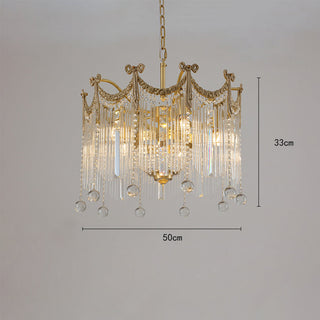 Dining room water drop chandelier luxury crystal brass pendant
