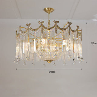 Luxury French water drop chandelier glass crystal pendant light