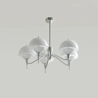 Elegant mushroom chandelier front — modern white cream bedroom design