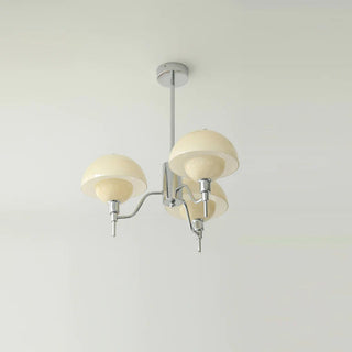 White mushroom chandelier close-up — modern cream elegant detail