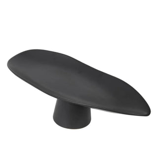 resin fruit plate earthworks handcrafted italian resin plate elegant black platter serveware front view