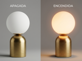 Decorative Table Lamp – Opal Glass Globe with Gold Metal Base | Soft Accent Lighting