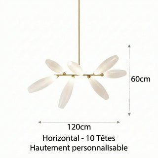 LED Pendant Light – Nordic Design Glass Pendant Lamp with Metal Frame for Dining Room