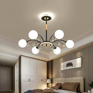 Glass raindrop chandelier close-up — gold luxury ceiling detail
