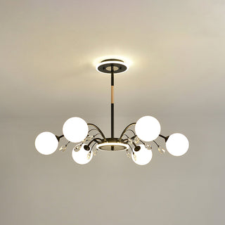 Luxury gold chandelier — glass raindrop ceiling warm light