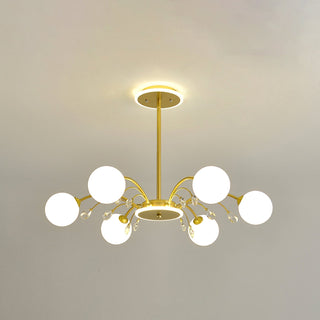 Gold raindrop glass chandelier — luxury lighting ceiling fixture