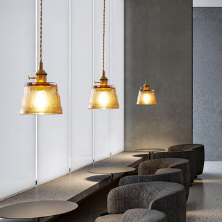 Cup design glass pendant lamp with adjustable cord