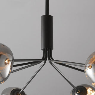 Lava molecular brass chandelier — modern glass living room warm