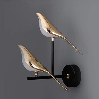 LED golden bird modern wall lamp angle — acrylic sconce